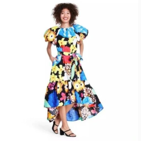 Floral Puff Sleeve Christopher John Rogers Dress - Picture 3 of 3